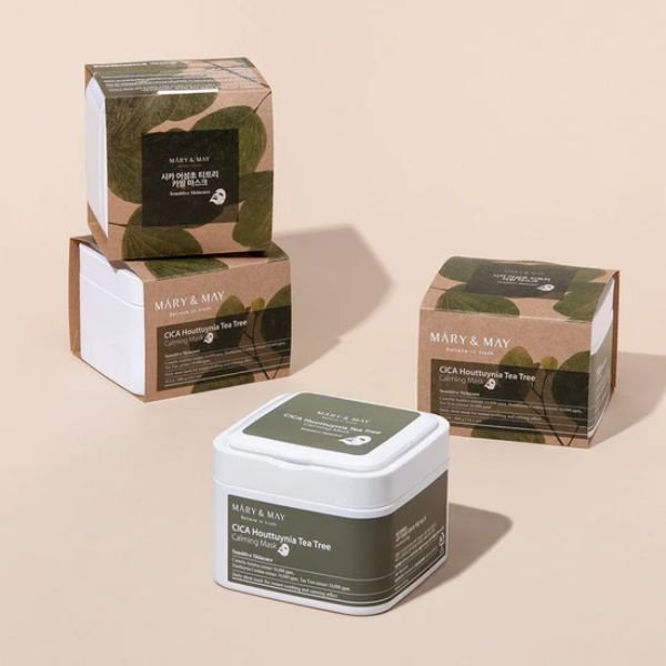 MaryMay Cica Houttuynia Tea Tree Calming Masks lakstines veido kaukes 2 1