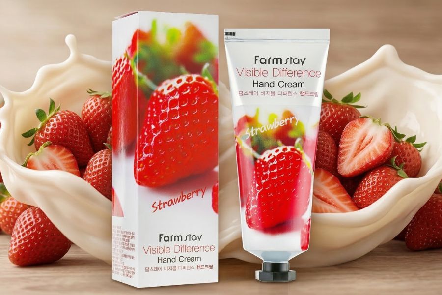 FarmStay Visible Difference Hand Cream Strawberry 3