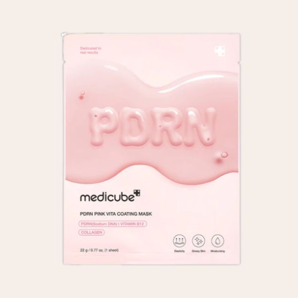 Medicube PDRN Pink Vita Coating Mask - lakštinė veido kaukė Medicube PDRN Pink Vita Coating Mask lakstine veido kauke